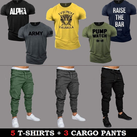 5 T-Shirts + 3 Cargo Pants