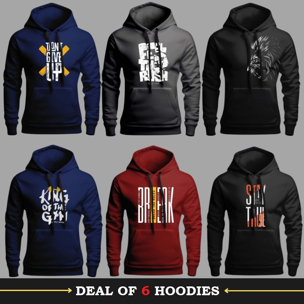 Pack Of 6 Hoodies