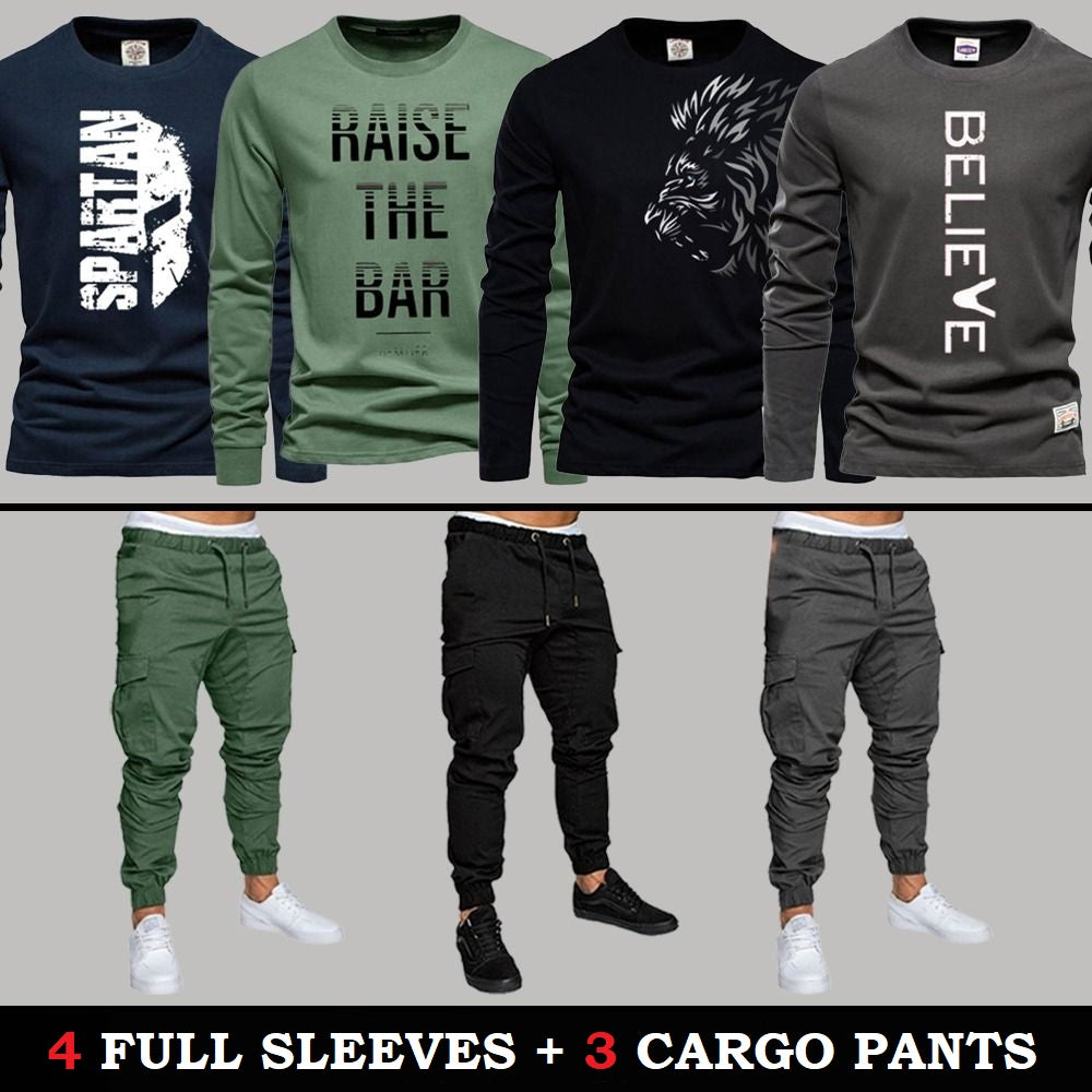 4 Long Sleeves + 3 Cargo