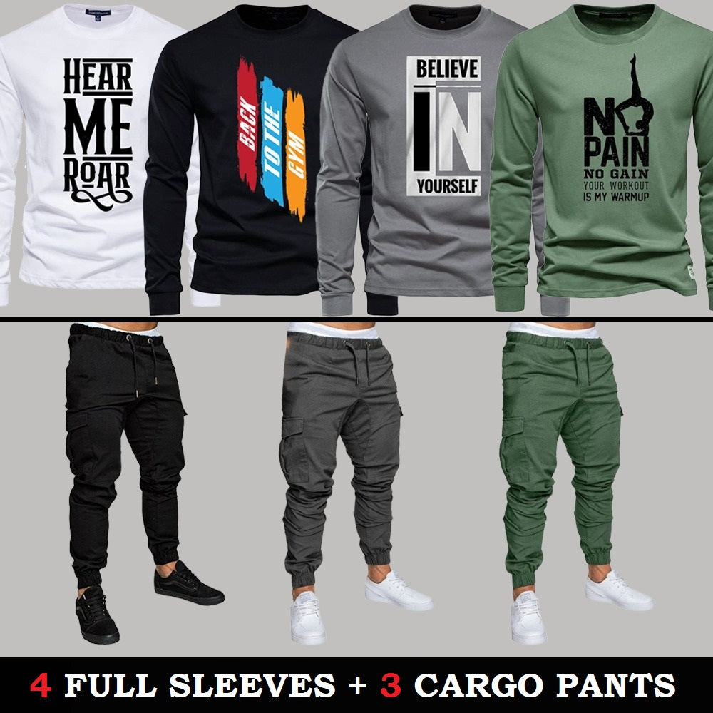 4 أكمام طويلة + 3 جيوب جانبية