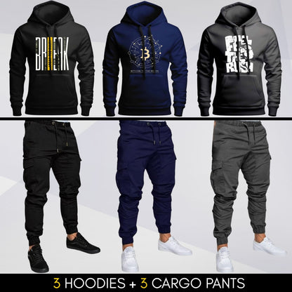 3 هوديز + 3 سراويل كارجو