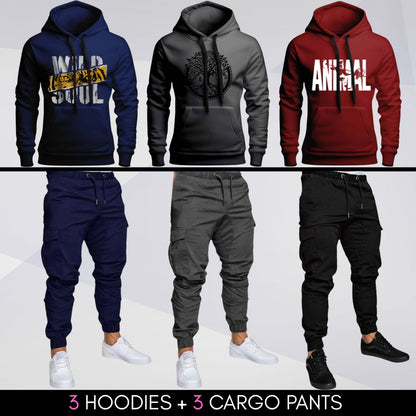 3 هوديز + 3 سراويل كارجو